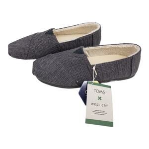 TOMS Men's Dark Gray Repreve Alpargata West Elf Waffle Knit  Shearling loafer 9